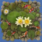 Koi Fish Cериграфические панно из стеклянной мозаики Ezarri